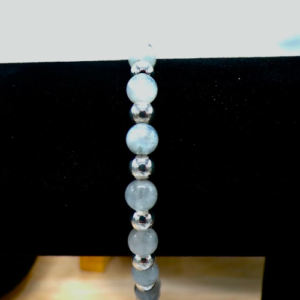 Aquamarine and silver bracelet
