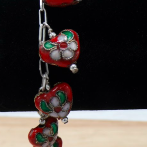 Heart bracelet Cloisonne bead